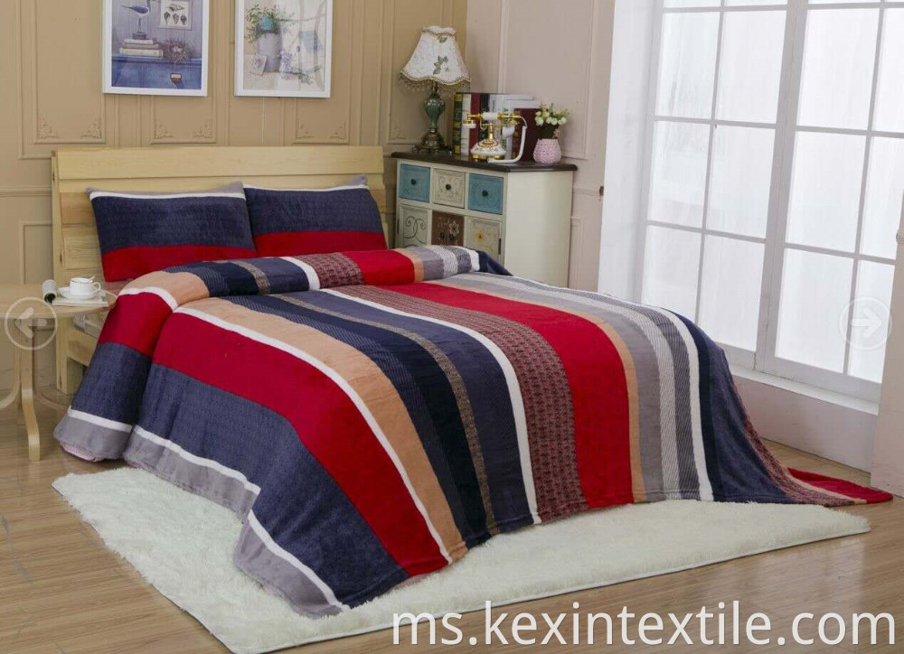 Strip Design Flannel Fleece Blanket